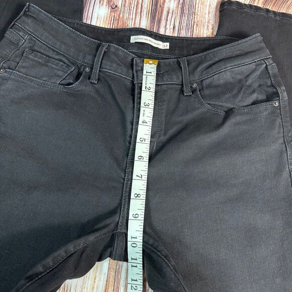 Levi's CLASSIC MID RISE SKINNY Size 12 Short Black Jeans Denim Ankle Pants 29X27 - Picture 5 of 11